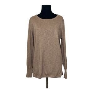 C.M.P. 55 metallic beige boatneck long sleeves sweater size L
